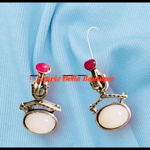 Moonstone & Carnelian Silver Earrings